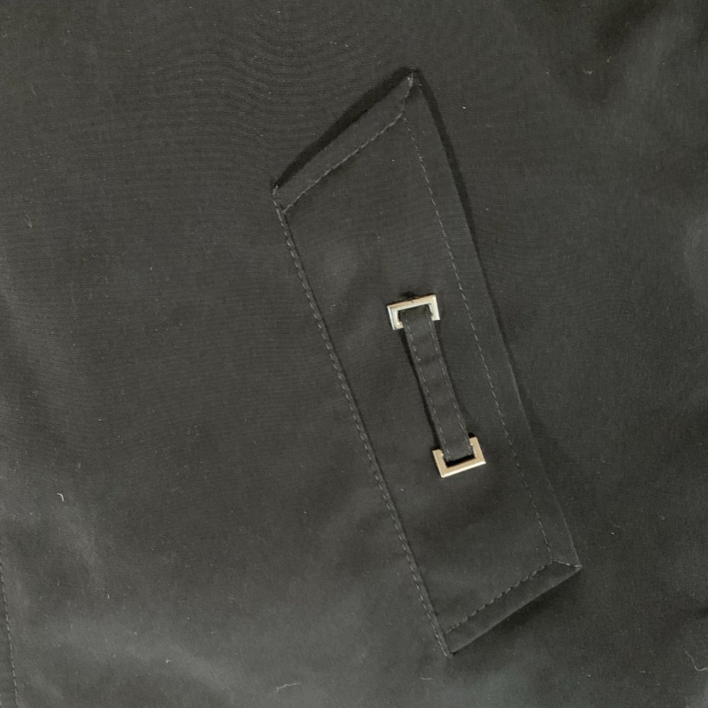 Women's Gallery Black Medium Hidden Full Zip Double Collar Polyester Jacket EUC - Picture 7 of 13